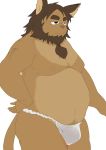  2018 7jq3cm79rx6otm1 absurd_res anthro asian_clothing belly brown_body brown_fur bulge clothing east_asian_clothing felid fundoshi fur hi_res humanoid_hands japanese_clothing kemono lion male mammal moobs nipples overweight overweight_anthro overweight_male pantherine simple_background solo underwear white_background 