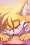  &lt;3 &lt;3_eyes 2020 5_fingers ambiguous_gender amy_rose anthro black_nose blush canid canine crossgender digital_media_(artwork) duo faceless_male fingers fox ftm_crossgender genitals hi_res krazyelf looking_at_viewer male male/ambiguous mammal miles_prower navel one_eye_closed oral penis sex solo_focus sonic_the_hedgehog_(series) vein 