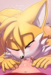  &lt;3 &lt;3_eyes 2020 5_fingers ambiguous_gender amy_rose anthro black_nose blush bodily_fluids canid canine crossgender cum cum_in_mouth cum_inside duo faceless_male fingers fox ftm_crossgender genital_fluids genitals hi_res krazyelf looking_at_viewer male male/ambiguous mammal miles_prower navel one_eye_closed oral oral_penetration penetration penis sex solo_focus sonic_the_hedgehog_(series) vein 