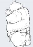  2020 anthro butt carrying clothing duo hi_res kemono loincloth male mammal mouse murid murine overweight overweight_male rodent simple_background sketch suid suina sus_(pig) tachiuo wild_boar 