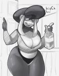  alcohol anthro baggy_clothing beverage big_breasts breasts buckteeth cleavage clothed clothing conditional_dnp dialogue female haplorhine mammal monkey primate profanity simple_background small_waist solo teeth thick_thighs thong underwear wide_hips xopachi 