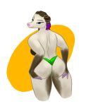  alpha_channel animal_humanoid anthro breasts butt butt_grab clothing curvy_figure female fur hair hand_on_butt hi_res highlights_(coloring) humanoid looking_at_viewer looking_back mammal mammal_humanoid marsupial marsupial_humanoid phalangeriform phalangeriform_humanoid pink_cat_enthusiast rear_view side_boob silvia_(pink_cat_enthusiast) simple_background smile solo thick_thighs thong underwear wide_hips 