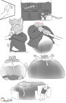  2020 animate_inanimate belly belly_growth big_belly black_and_white blush button_pop canid canine english_text eve_(blazetheomega) felid fox growth hi_res hose_in_mouth hose_inflation hyper hyper_belly immobile inflatable inflation living_inflatable male mammal moblie monochrome objectification overweight overweight_male pantherine pawpads paws snow_leopard solo solo_focus text trademark water_hose water_inflation 