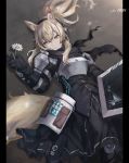  2020 animal_humanoid arknights armor black_bars blonde_hair clothing equid equid_humanoid female flower gloves hair handwear hi_res holding_flower holding_object humanoid inner_ear_fluff mammal mammal_humanoid microphone nearl_(arknights) pauldron pillarbox plant shield solo tuft yellow_eyes yuuki_uyu zipper 