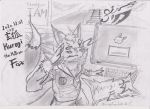  2020 absurd_res anthro black_nose canid canine clothed clothing fox fur gesture graphite_(artwork) hi_res huge_filesize kurogi_fox_siv looking_at_viewer male mammal pencil_(artwork) salute solo traditional_media_(artwork) 