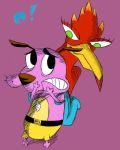  4:5 avian banjo-kazooie banjo_(banjo-kazooie) beagle bird canid canine canis cartoon_network cosplay courage_the_cowardly_dog courage_the_cowardly_dog_(character) crossover domestic_dog female hi_res hunting_dog kazooie male male/female mammal nintendo rareware scent_hound video_games 