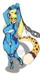  2020 blonde_hair blue_eyes breasts cheetah clothing felid feline female fur genitals hair hi_res kittydee long_hair looking_at_viewer mammal metroid multicolored_body multicolored_fur nintendo nipples pussy samus_aran solo sydea torn_clothing video_games 