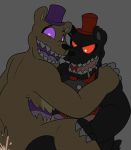  alternate_species anal anal_penetration anthro anthro_on_anthro black_body black_fur bodily_fluids bow_tie button_(fastener) claws clothing compression_artifacts cum cum_in_ass cum_inside drooling duo five_nights_at_freddy&#039;s five_nights_at_freddy&#039;s_4 freckles fur genital_fluids happy happy_sex hat headgear headwear looking_down looking_pleasured male male/male male_penetrated male_penetrating male_penetrating_male mammal nightmare_(fnaf) nightmare_fredbear_(fnaf) notched_ear open_mouth open_smile penetration purple_clothing purple_eyes purple_hat purple_headwear red_clothing red_eyes red_hat red_headwear romantic_couple saliva scut_tail sex sharp_claws sharp_teeth smile stomach_mouth teeth tongue unknown_artist ursid ursine video_games yellow_body yellow_fur 