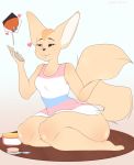  aggressive_retsuko anthro brush canid canine chocolate_bunnie clothing female fennec fenneko fox hairbrush hi_res mammal sanrio solo 