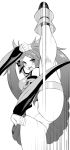  1girl bare_shoulders blush breasts china_dress chinese_clothes dr.p dress greyscale guilty_gear guilty_gear_xrd hair_ornament kuradoberi_jam long_hair looking_at_viewer monochrome open_mouth panties simple_background skirt solo split standing standing_on_one_leg standing_split underwear very_long_hair white_background 