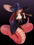  breasts cleavage lamia miia_(monster_musume) monster_girl monster_musume_no_iru_nichijou no_bra open_shirt pointy_ears sookmo tail witch 