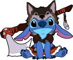  absurd_res alien alpha_channel animal_skin axe blue_body blue_claws blue_eyes blue_fur blue_nose blue_pawpads canid canine canis claws clothing disney ears_down experiment_(lilo_and_stitch) fur grey_body grey_fur hi_res lilo_and_stitch long_ears male mammal melee_weapon notched_ear pawpads pillarbox pink_inner_ear pivoted_ears semi-anthro sharp_teeth simple_background smile solo stitch_(lilo_and_stitch) teeth toe_claws transparent_background weapon wolf 