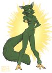  3_toes 4_breasts 4_fingers 4_nipples 4_toes anisodactyl anthro araivis-edelveys breasts felid feline female fingers fluffy fluffy_tail fur genitals green_body green_fur green_hair hair hi_res hybrid looking_at_viewer mammal multi_breast multi_nipple navel neck_tuft nipples nude one_eye_closed pussy short_hair simple_background solo talons toes tuft white_background wink yellow_eyes 