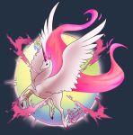  better_version_at_source equid equine flying horn mammal mega_evolution nintendo pegasus pok&eacute;mon pok&eacute;mon_(species) pose rapidash simple_background solo unknown_artist video_games winged_unicorn wings 