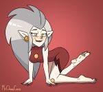  barefoot blush disney eda_(the_owl_house) feet female hi_res humanoid humanoid_pointy_ears mrchasecomix not_furry ring soles solo the_owl_house toes yellow_eyes 