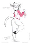  anthro anus bottomless butt clothed clothing english_text fashion feet female genitals kangaroo macropod mammal marsupial mia_(tira_shanks) no_underwear panties pantsu pawpads paws pussy solo text tirashanks_(artist) underwear wallaby 