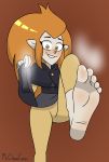  barefoot disney eda_(the_owl_house) feet female hair hi_res humanoid humanoid_pointy_ears mrchasecomix not_furry orange_hair smelly smelly_feet soles solo steam the_owl_house toes young 
