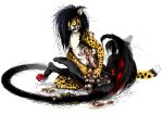  anthro barefoot black_body black_fur black_hair blood blood_splatter bodily_fluids cheetah crying detailed digital_drawing_(artwork) digital_media_(artwork) domestic_cat duo fangs felid feline felis fur gore hair infestation inner_ear_fluff jeffusherb long_tail male mammal monotone_hair multicolored_body multicolored_fur nude pawpads paws pixel_(artwork) red_body red_fur simple_background sitting squeezing tears teeth trypophobia tuft white_background white_body white_fur yellow_body yellow_eyes yellow_fur 