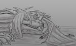  5:3 anthro anthro_on_feral anthro_penetrating anthro_penetrating_feral bestiality chiropteran darkarlett_(character) dragon duo female feral feral_penetrated jasper_(shadarrius) larger_female male male/female mammal monochrome oral penetration sex shadarrius size_difference size_play smaller_male tongue tongue_out 