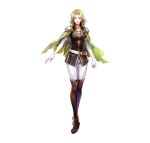  1girl absurdres armor bangs belt blonde_hair blue_eyes boots breasts cape celina_(fire_emblem) cleavage closed_mouth collarbone earrings elbow_gloves fire_emblem fire_emblem:_the_sacred_stones fire_emblem_heroes full_body gloves highres jewelry lips long_hair looking_at_viewer medium_breasts official_art pants parted_bangs shiny shiny_hair shoulder_armor simple_background solo standing thigh_boots thighhighs wada_sachiko white_background white_gloves white_pants 