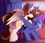  all_fours anus balls bedroom conrie crossgender cutie_mark daybreaker equid friendship_is_magic genitals hasbro hi_res horn incest_(lore) intersex male male/male mammal my_little_pony nude presenting princess_luna_(mlp) sex sibling winged_unicorn wings 