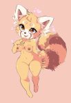  &lt;3 2019 :3 aggressive_retsuko ailurid anthro ashiji barely_visible_genitalia barely_visible_pussy biped breasts brown_eyes female fur genitals hi_res mammal navel nipples nude open_mouth pussy red_panda retsuko ringtail sanrio simple_background smile solo wide_hips 