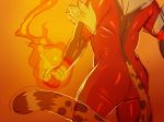  2019 ambiguous_gender anthro bodysuit cheetah clothed clothing digital_drawing_(artwork) digital_media_(artwork) elemental_manipulation felid feline fire fire_manipulation fur gamblepaws glistening mammal markings multicolored_body multicolored_fur pyre_(gamblepaws) rubber rubber_suit simple_background skinsuit solo spots spotted_body spotted_fur superhero superhero_costume tight_clothing 