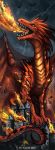  2020 ambiguous_gender claws day detailed_background digital_media_(artwork) dragon feral fire furball_(artist) horn membrane_(anatomy) membranous_wings outside scales scalie solo spines western_dragon wings 