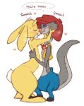  4pcsset blush bodily_fluids clothing disney duo hat headgear headwear kissing lagomorph leporid male male/male mammal rabbit rabbit_(winnie_the_pooh) saliva saliva_string stan_the_woozle winnie_the_pooh_(franchise) woozle 