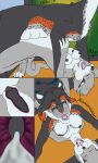  anthro anthro_on_taur bodily_fluids breasts canid canine claw_marks clothed clothing comic comic_page cum cum_in_pussy cum_inside duo felid female fox furniture genital_fluids genital_piercing genitals herm hi_res hybrid hybrid_genitalia hybrid_penis implied_incest incest_(lore) intersex intersex/female jeto_(jeto_calihan) knotting mammal multi_breast neiri nipples pantherine penis piercing pussy raised_tail roaring sex sibling sister sisters snow_leopard table taur taur_breasts topless 
