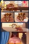  2017 animate_inanimate anthro balls bathing bathtub beast_(disney) beauty_and_the_beast belle_(beauty_and_the_beast) big_breasts black_eyes blue_clothing blue_eyes blue_topwear bowing breasts brown_body brown_fur brown_hair brown_horn candlestick cleavage clock clothed clothing cogsworth comic dialogue disney dress ear_piercing ear_ring english_text eyebrows fangs female flaccid fur genitals glans grin hair hi_res horn huge_breasts human inside lit_candle long_hair looking_up lumi&egrave;re male mammal mirror monster nude penis piercing raised_eyebrow razter red_hair rose_(disambiguation) sharp_teeth smile speech_bubble tan_body tan_fur tan_hair tan_penis teeth text topwear wardrobe wardrobe_(disney) white_clothing white_topwear yellow_balls yellow_clothing yellow_dress yellow_glans 