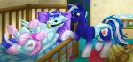  better_version_at_source changing_table clothing crib diaper duo earth_pony equid equine fan_character feral handwear hasbro horse infantilism male mammal midnight_delight mittens my_little_pony pacifier pacifier_gag pegasus plushie pony sneer_(artist) snowy_pop teddy_bear wings wittleskaj 