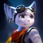  1:1 2020 anthro blue_background blue_body blue_eyes blue_fur bust_portrait ear_piercing ear_ring fur head_tuft hi_res kadrion light lighting lombax mammal piercing pink_nose portrait ratchet_and_clank rift_apart_lombax simple_background solo sony_corporation sony_interactive_entertainment tuft video_games white_body white_fur 