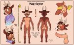  absurd_res anthro antlers anus blush bodily_fluids breath brown_body brown_eyes brown_fur brown_nose cervid clothed clothing cum cum_in_ass cum_inside cum_on_penis dripping ejaculation english_text erection foreskin fur genital_fluids genitals hi_res horn humanoid_genitalia humanoid_penis male male/male mammal model_sheet panting partially_retracted_foreskin penis solo text theo_young uncut 