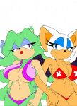  anthro archie_comics big_breasts bikini breasts breezie_the_hedgehog chiropteran clothed clothing colored duo eulipotyphlan female hair hedgehog lifeguard mammal membrane_(anatomy) membranous_wings monochrome rouge_the_bat simple_background sonic_the_hedgehog_(archie) sonic_the_hedgehog_(comics) sonic_the_hedgehog_(series) superbunnygt swimwear video_games wings 