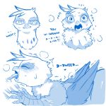  &lt;3 1:1 avian blue_and_white blush cold-blooded-twilight dialogue female feral friendship_is_magic gilda_(mlp) gryphon hasbro hi_res monochrome my_little_pony mythological_avian mythology solo tongue tongue_out 
