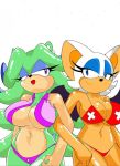  anthro archie_comics big_breasts bikini breasts breezie_the_hedgehog chiropteran clothed clothing colored duo eulipotyphlan female hair hedgehog lifeguard mammal membrane_(anatomy) membranous_wings monochrome rouge_the_bat simple_background sonic_the_hedgehog_(archie) sonic_the_hedgehog_(comics) sonic_the_hedgehog_(series) superbunnygt swimwear video_games wings 