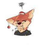  1:1 2020 absurd_res annoyed anthro canid canine christmas christmas_clothing christmas_headwear clothed clothing fox frown fur hat headgear headwear hi_res holidays louart mammal neck_tuft notched_ear pointedfox_(character) santa_hat shirt signature simple_background solo topwear tuft white_background 