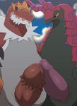  arthropod blush carnivore dinosaur dragon duo erection fossil_pok&eacute;mon genitals hi_res insect male male/male nintendo penis poison pok&eacute;mon pok&eacute;mon_(species) reptile rock scalie scolipede theropod together tyrantrum video_games winick-lim 