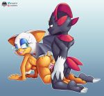  all_fours anthro bodily_fluids butt butt_grab cum cum_in_pussy cum_inside doggystyle duo female fours_(artist) from_behind_position genital_fluids hand_on_butt hi_res male male/female nintendo pok&eacute;mon pok&eacute;mon_(species) rouge_the_bat sex sonic_the_hedgehog_(series) video_games weavile 