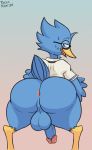  anthro anus avian balls berdly big_butt butt deltarune genitals male penis presenting presenting_hindquarters roccorox solo solo_focus thick_thighs video_games 