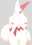  absurd_res anthro blush breasts edit female genitals hi_res nintendo nipples pok&eacute;mon pok&eacute;mon_(species) pussy simple_background slightly_chubby solo umisag85rabb99 uncensored video_games zangoose 