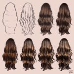  brown_hair commentary english_commentary floortjesart long_hair original signature simple_background wavy_hair 