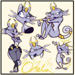  2020 alolan_meowth ambiguous_gender anthro blue_eyes clothed clothing digital_drawing_(artwork) digital_media_(artwork) english_text eyes_closed felid female fur g-elric grey_body grey_fur jewelry looking_at_viewer mammal model_sheet narrowed_eyes nintendo nude ophelia_(g-elric) pok&eacute;mon pok&eacute;mon_(species) regional_form_(pok&eacute;mon) simple_background sitting smile solo squint standing text tuft video_games 
