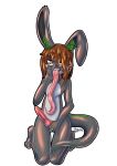  2019 anthro brown_hair clayman778 collar digital_media_(artwork) erection fur genitals hair happy hi_res long_tongue looking_at_viewer male mammal narehate nude open_mouth penis simple_background solo tongue tongue_out 