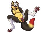  absurd_res andromorph anthro birth blush canid canine clothing coyzoi egg fox hi_res hybrid intersex lucas_drox male_pregnancy mammal oviposition panties pregnant red_eyes solo spread_legs spreading underwear 