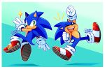  2020 5_fingers absurd_res anthro clothing danielasdoodles eulipotyphlan eyes_closed fingers footwear gloves green_eyes handwear hedgehog hi_res male mammal open_mouth open_smile pose signature simple_background smile sonic_the_hedgehog sonic_the_hedgehog_(series) teeth video_games 