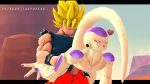  &lt;3 balls blush clothed clothing desert dragon_ball duo frieza frieza_race genitals goku hands_on_legs hi_res leg_grab looking_pleasured male male/male open_mouth outside penetration saiyan sex twopapers white_body 
