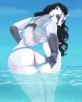  4:5 anthro badger beach butt by-kanou chanterelle curvaceous curvy_figure female genitals hi_res kanoart kanou mammal mustelid musteline pussy seaside slightly slightly_chubby solo voluptuous 