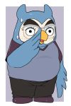 2020 aggressive_retsuko anthro avian beak bird eyewear glasses male manmosu_marimo sanrio slightly_chubby solo standing 